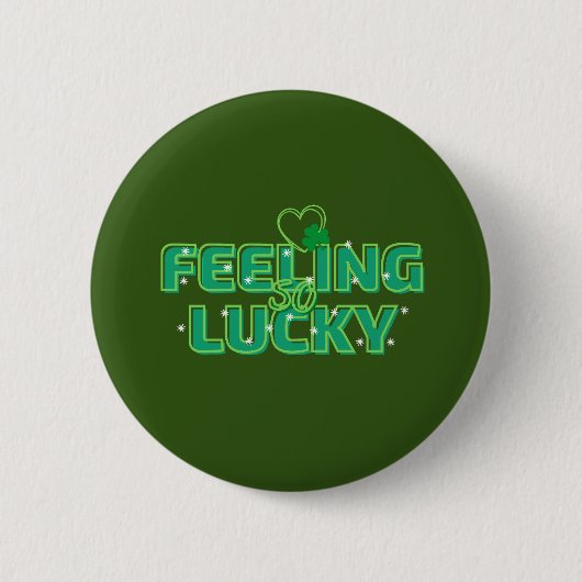 Retro Gefühl Lucky St Patrick's Day Button (Vorderseite)