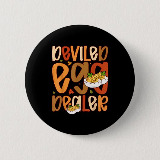 Retro-Gefüllte-Ei-Dankeschön-Erntedankessen Lustig Button (Vorderseite)