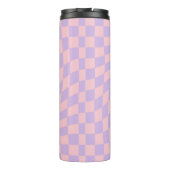 Retro-gegarte Pastel Lilac Pink-Karo geprüft Thermosbecher (Rückseite)