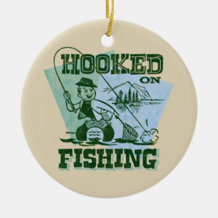 Retro gehakt auf Fischen-Verzierung Keramik Ornament