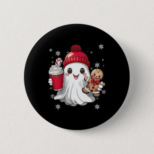 Retro-Geist-Beanie-Weihnachten-Feiertag-Xmas-Kaffe Button