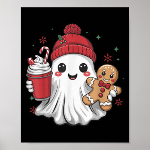 Retro-Geist-Beanie-Weihnachten-Feiertag Xmas-Kaffe Poster