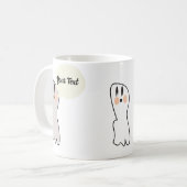 Retro-Geist-Boo-Name-Nachricht Halloween Kaffeetasse (Vorderseite Links)