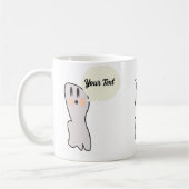Retro-Geist-Boo-Name-Nachricht Halloween Kaffeetasse (Links)