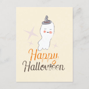 Retro-Geist-Doodle-Halloween-Design Postkarte