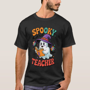 Retro-Geist-Grusellehrer-Halloween-Streich-oder-Le T-Shirt