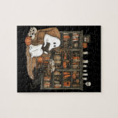 Retro-Geist liest Bücher, Bibliothekar-Geist Puzzle (Horizontal)