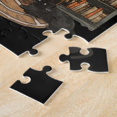 Retro-Geist liest Bücher, Bibliothekar-Geist Puzzle (Seite)