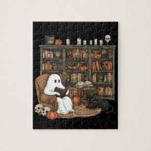 Retro-Geist liest Bücher, Bibliothekar-Geist Puzzle
