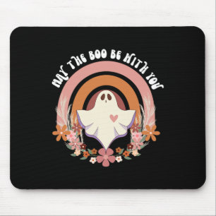 Retro-Geist Vintage-Blumen Boho-Halloween Süßer He Mousepad