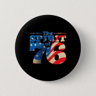 Retro Geist vom 76. 4. Juli Shirt Button