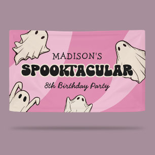 Retro-Geister Halloween Kindergeburtstagsfeier Banner