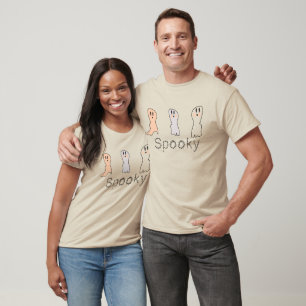 Retro-Geister-Handschrift Grusel-Tan T-Shirt