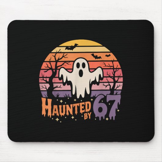 Retro-Geister-Meme 67 Sechs Sieben 6 7  Mousepad (Vorne)