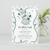 Retro-Gekritzel Disco-Weihnachtsmann-Weihnachtsfei Einladung (Stehend Vorderseite)