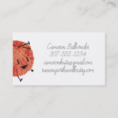 Retro Gekritzelgarn-Stricknadel-Visitenkarte Visitenkarte (Rückseite)