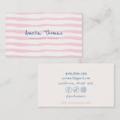 retro gekritzelte whimmsiche blaue Visitenkarte (Vorne/Hinten)