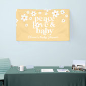 Retro Gelb Daisy boho Peace Liebe Babydusche Banner (Messeveranstaltung)