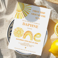 Retro-Gelb erste Reise um die Sonne Geburtstag
