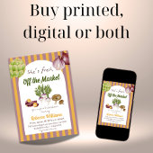 Retro-Gelb-Fresh-off-Market-Brautparty Einladung