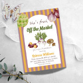 Retro-Gelb-Fresh-off-Market-Brautparty Einladung