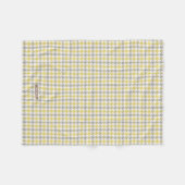 Retro gelb-graues Houndstooth-Karomuster Fleecedecke (Vorderseite (Horizontal))