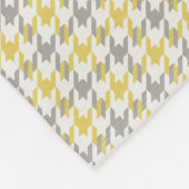 Retro gelb-graues Houndstooth-Karomuster Fleecedecke (Ecke)