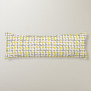 Retro gelb-graues Houndstooth-Karomuster Seitenschläferkissen