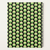 Retro Gelb grüne Polka Dots Name Schwarz Planer (Rückseite)