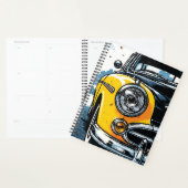 Retro Gelb Klassiker Auto Front Pop Art Planer (Anzeige)