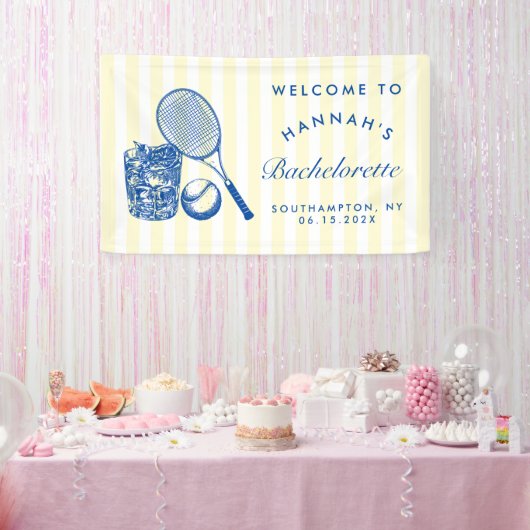 Retro Gelb letzte Swing vor dem Ring Tennis Bac Banner (Party)