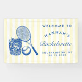 Retro Gelb letzte Swing vor dem Ring Tennis Bac Banner (Horizontal)