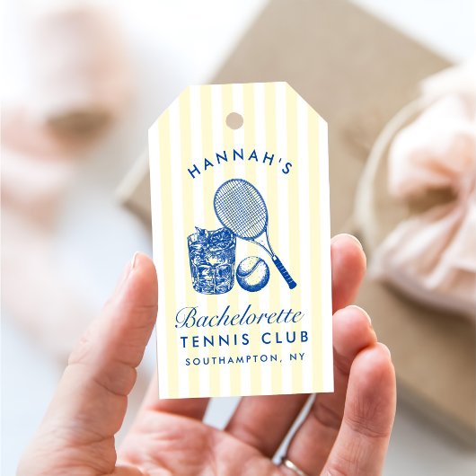 Retro Gelb letzte Swing vor dem Ring Tennis Bac Geschenkanhänger