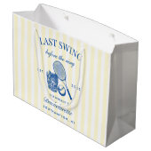 Retro Gelb letzte Swing vor dem Ring Tennis Bac Große Geschenktüte (Rückseite Schrägansicht)