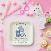 Retro Gelb letzte Swing vor dem Ring Tennis Bac Pappteller (Party)