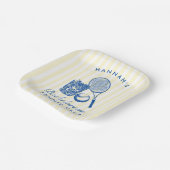 Retro Gelb letzte Swing vor dem Ring Tennis Bac Pappteller (Gewinkelt)