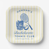 Retro Gelb letzte Swing vor dem Ring Tennis Bac Pappteller (Vorderseite)