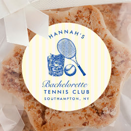 Retro Gelb letzte Swing vor dem Ring Tennis Bac Runder Aufkleber