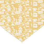 Retro-Gelb oder ein beliebiges Farbtelephonmuster Tischdecke (Schrägansicht)