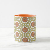Retro-Gelb-Orange-Blume Tasse (Zentrum)