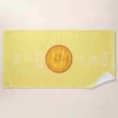 Retro Gelb & Orange Leben ist besser am Strand Strandtuch (Vorderseite)