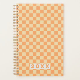 Retro Gelb Orange Schachbrettmuster Planer