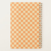 Retro Gelb Orange Schachbrettmuster Planer (Rückseite)