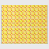 Retro Gelb Orange Schachbretts Quadrat Muster Geschenkpapier (Flach)