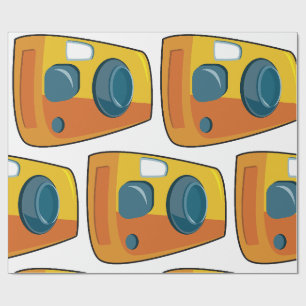 Retro-Gelb-Punkt-und-Shoot-Filmkamera Geschenkpapier