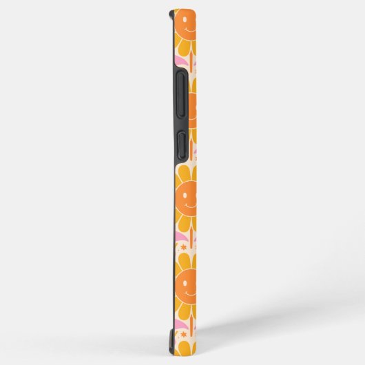 Retro-Gelb-Rosa-Happy-Face-Blume Muster Samsung Galaxy Hülle (Rechte Seite)