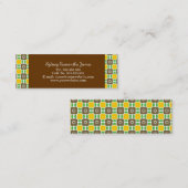 Retro Gelb u. Brown-Visitenkarte Mini Visitenkarte (Vorne/Hinten)