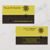 Retro Gelb und Brown-Visitenkarten Visitenkarte (Vorne/Hinten)