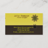 Retro Gelb und Brown-Visitenkarten Visitenkarte (Rückseite)