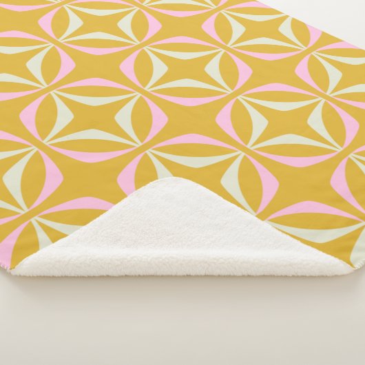 Retro Gelb und Rosa Mitte Jahrhundert Modernes Mus Sherpadecke (3/4)